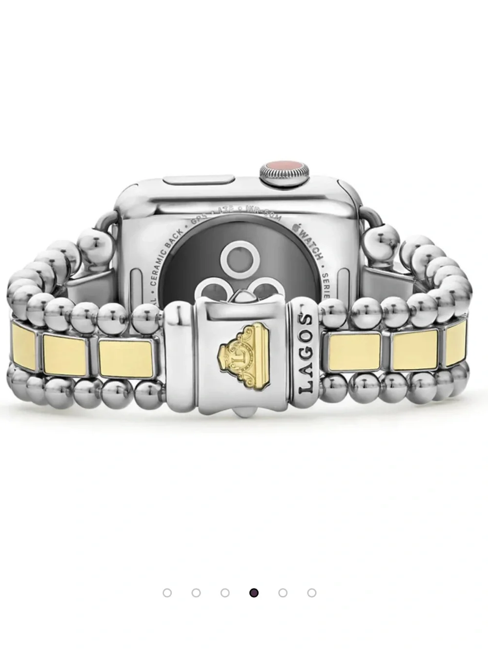 LAGOS Two-Tone Gold and Silver Beaded Link Smartwatch Band